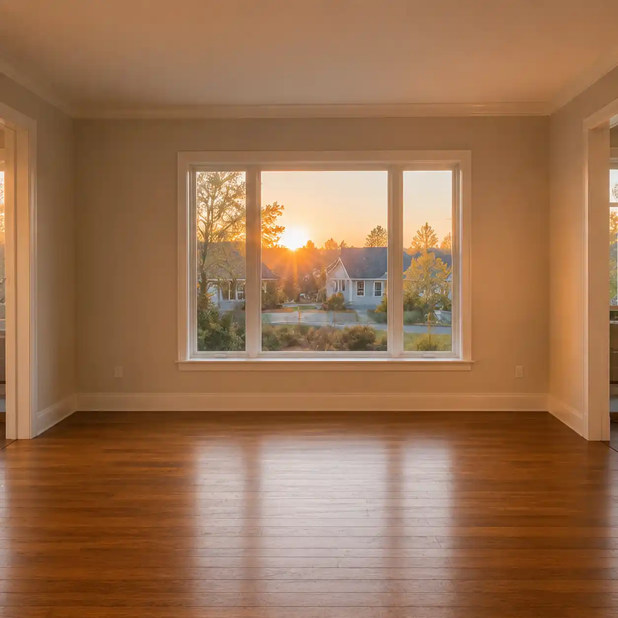 Before: Living room by the window, staged by Estaray — consistent in every angle